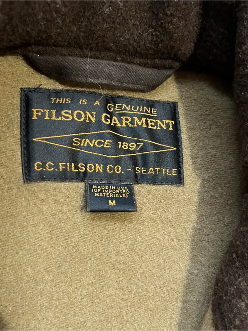 Filson moose jacquard heavyweight wool cruiser jacket brown button front Medium - Picture 4 of 12